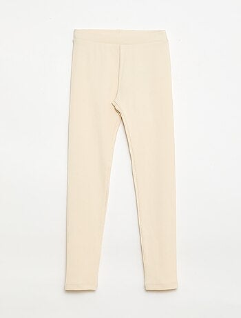 Leggings a maglia in cotone tinta unita
