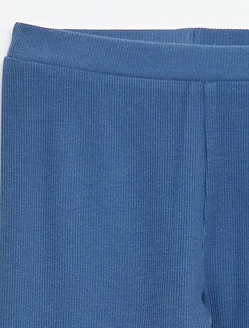 Leggings a maglia in cotone tinta unita