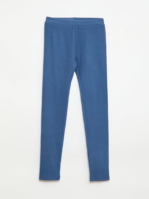 Leggings a maglia in cotone tinta unita - Kiabi