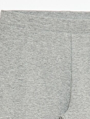 Leggings a maglia in cotone tinta unita