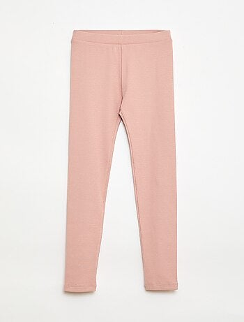 Leggings a maglia in cotone tinta unita