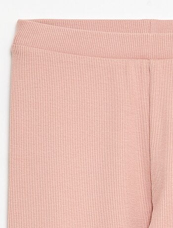 Leggings a maglia in cotone tinta unita