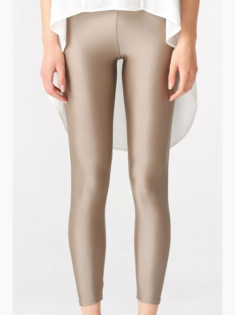 Leggings a vita alta slim fit dilvin Grège - Kiabi