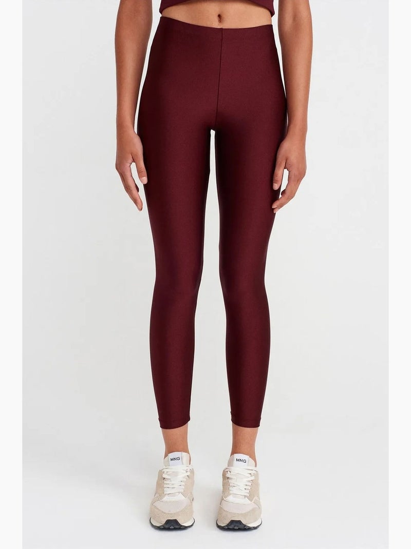 Leggings a vita alta slim fit dilvin Rosso bordeaux - Kiabi