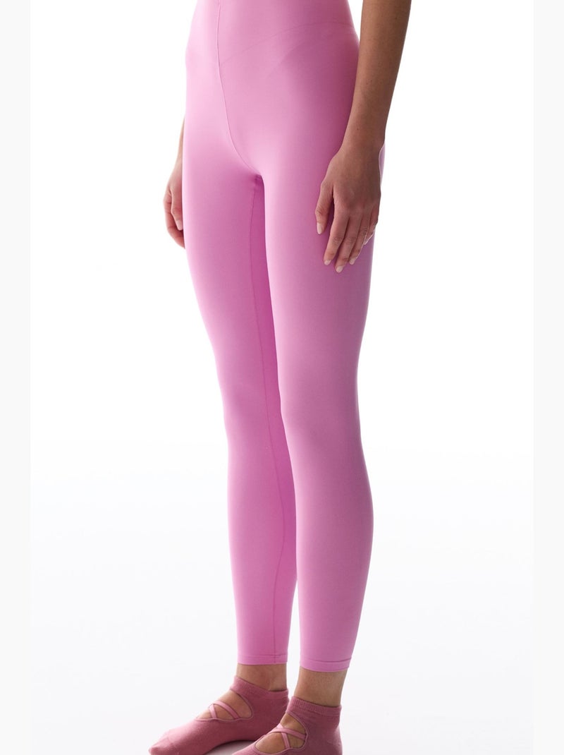 Leggings a vita alta, taglio a v, sostegno medio penti Rosa fluo/Solinotes - Kiabi