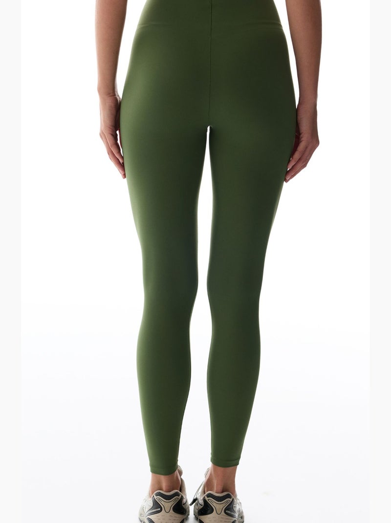 Leggings a vita alta, taglio a v, sostegno medio penti Verde kaki - Kiabi