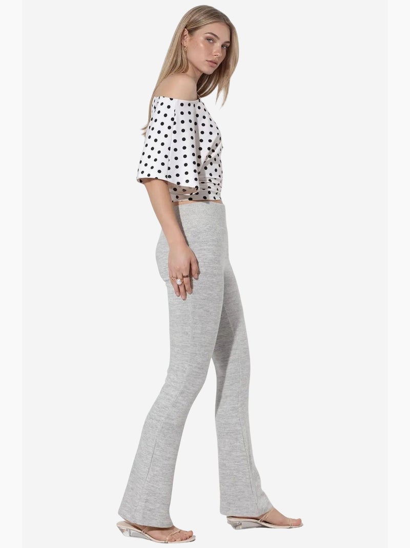 Leggings a zampa a vita alta busem Grigio chiaro - Kiabi