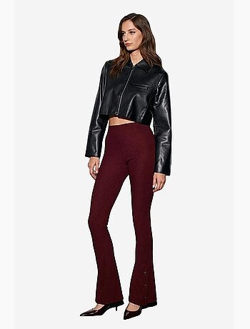 Leggings a zampa a vita alta con dettaglio bottoni dilvin