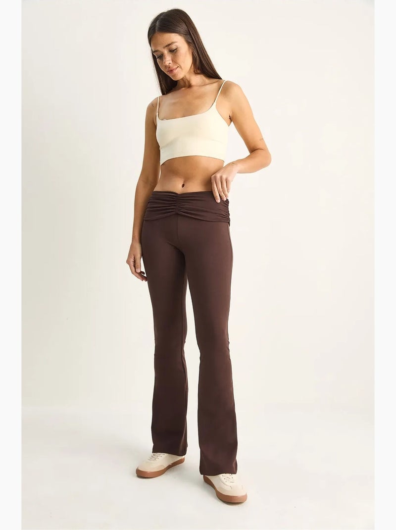 Leggings a zampa a vita alta lucci Marrone cioccolato - Kiabi