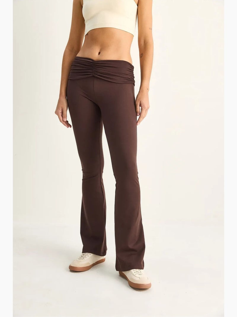 Leggings a zampa a vita alta lucci Marrone cioccolato - Kiabi
