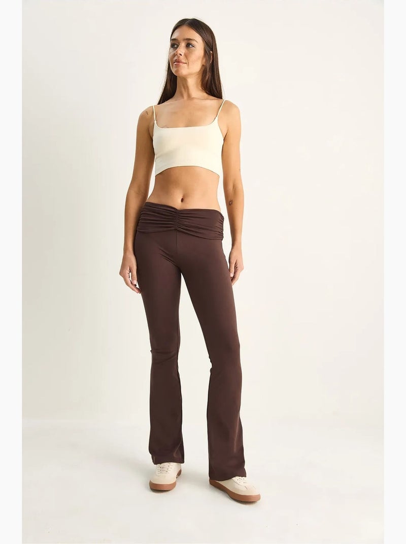 Leggings a zampa a vita alta lucci Marrone cioccolato - Kiabi