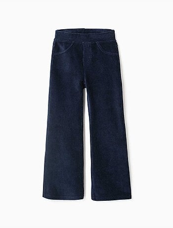 Leggings a zampa in velluto a coste con cintura elastica
