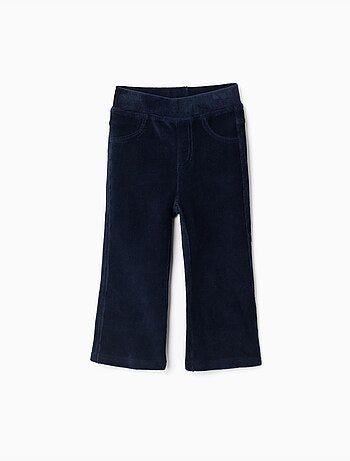 Leggings a zampa in velluto a coste con cintura elastica