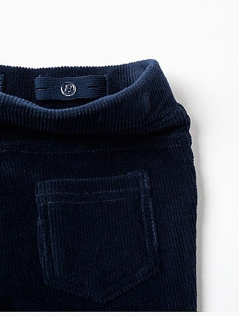 Leggings a zampa in velluto a coste con cintura elastica