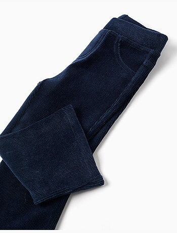 Leggings a zampa in velluto a coste con cintura elastica