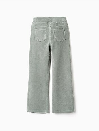 Leggings a zampa in velluto a coste con cintura elastica