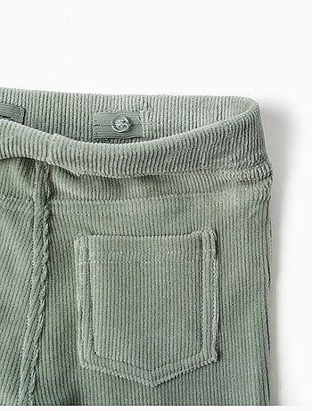 Leggings a zampa in velluto a coste con cintura elastica