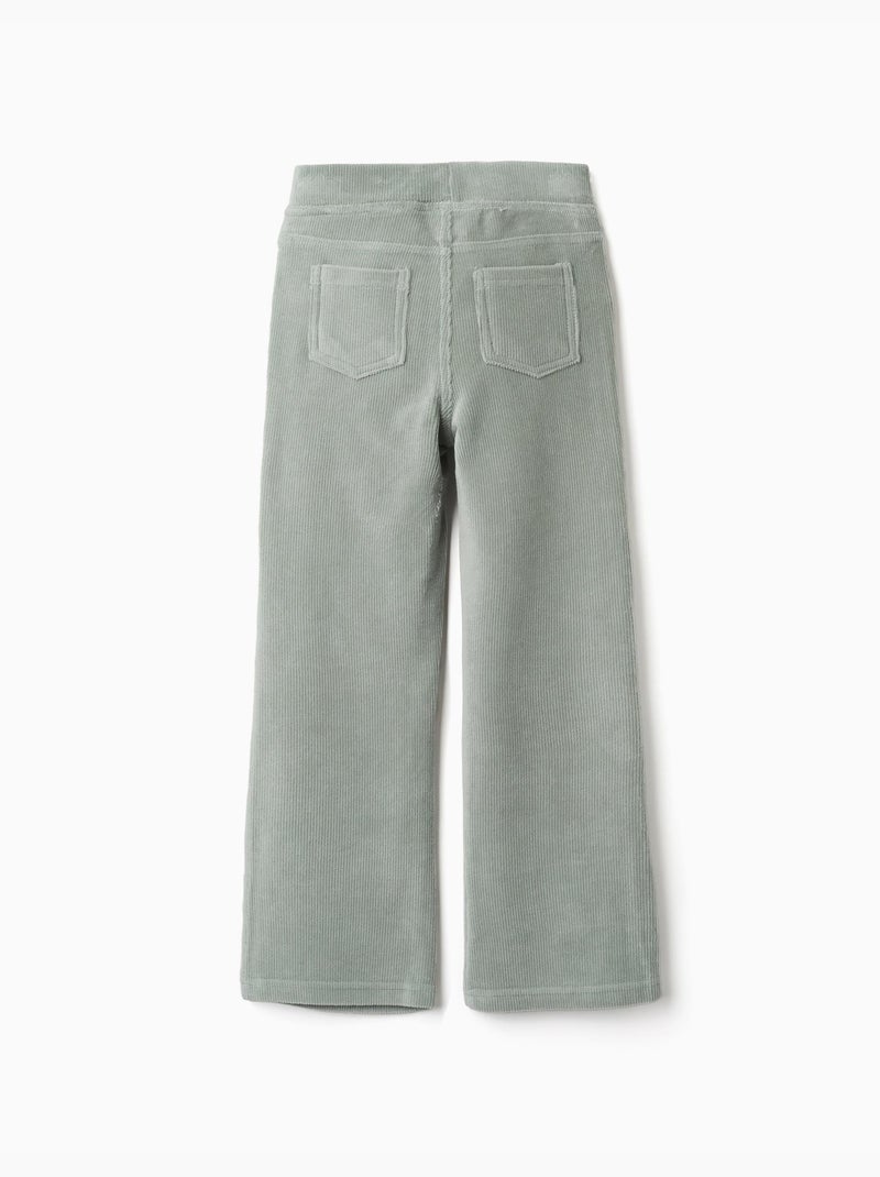 Leggings a zampa in velluto a coste con cintura elastica Verde - Kiabi