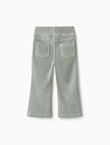 Leggings a zampa in velluto a coste con cintura elastica