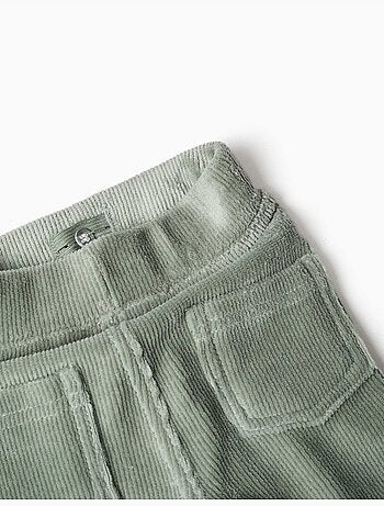 Leggings a zampa in velluto a coste con cintura elastica