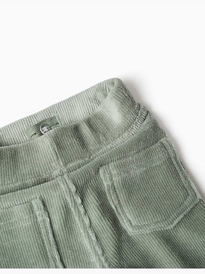 Leggings a zampa in velluto a coste con cintura elastica Verde - Kiabi