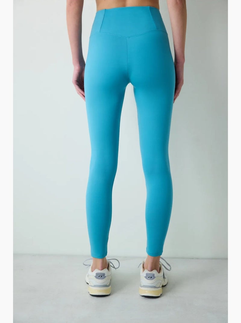 Leggings alla caviglia con vita alta e dettaglio cucitura stitch waist penti Blu elettrico - Kiabi