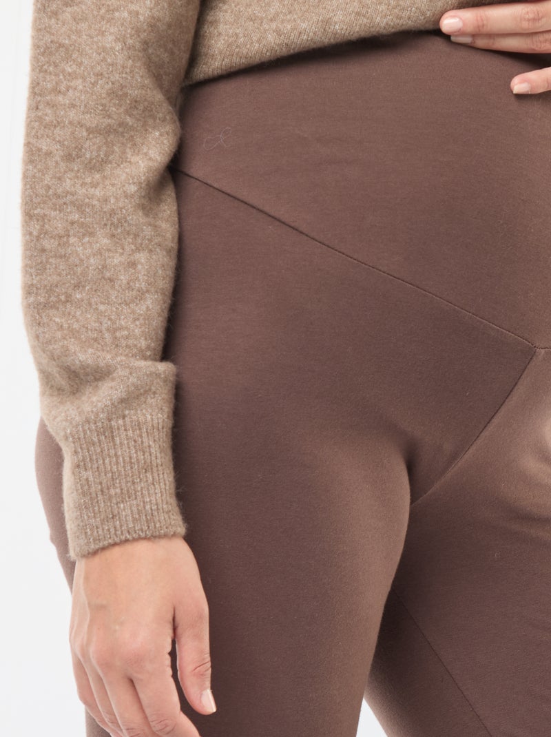 Premaman DeDavide – Leggings Lunghi In Cotone Per Gravidanza, Marrone, Taglia M - 2
