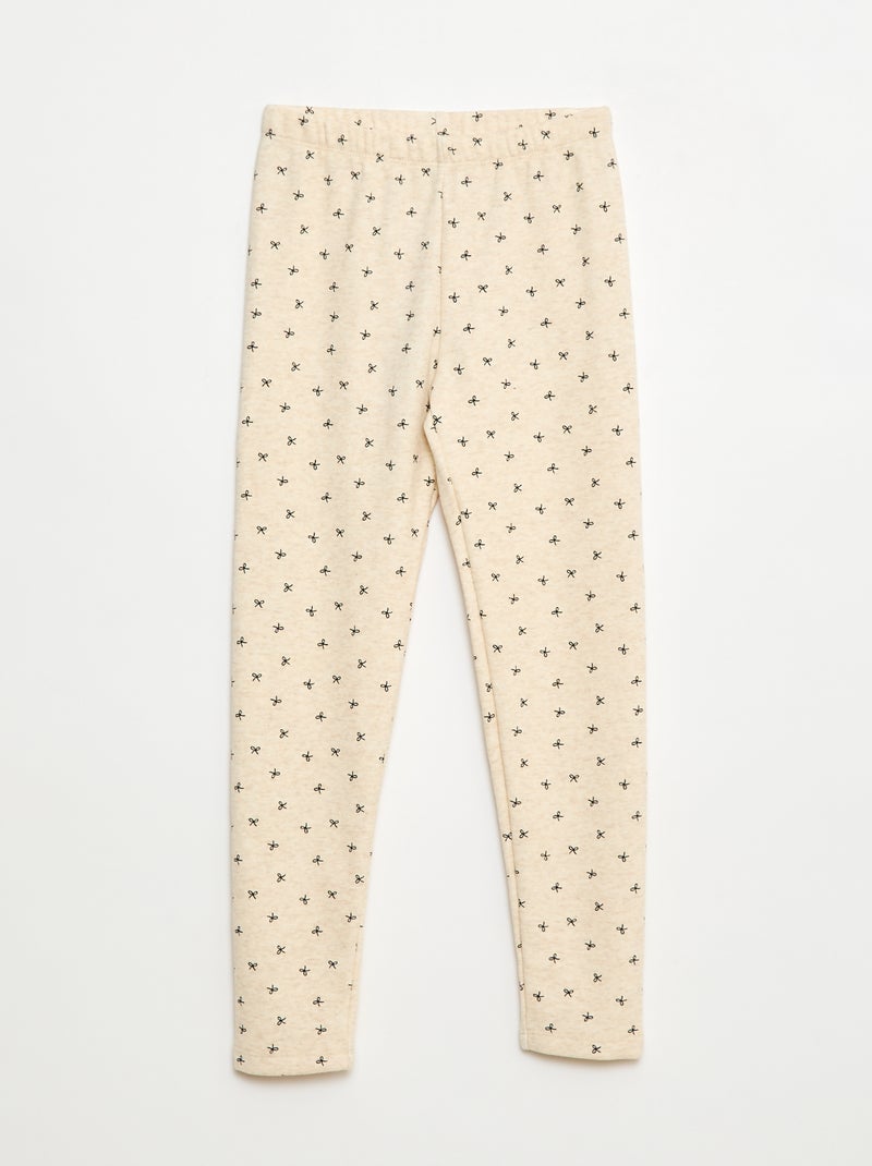 Leggings caldi stampati con interno in velluto Beige - Kiabi