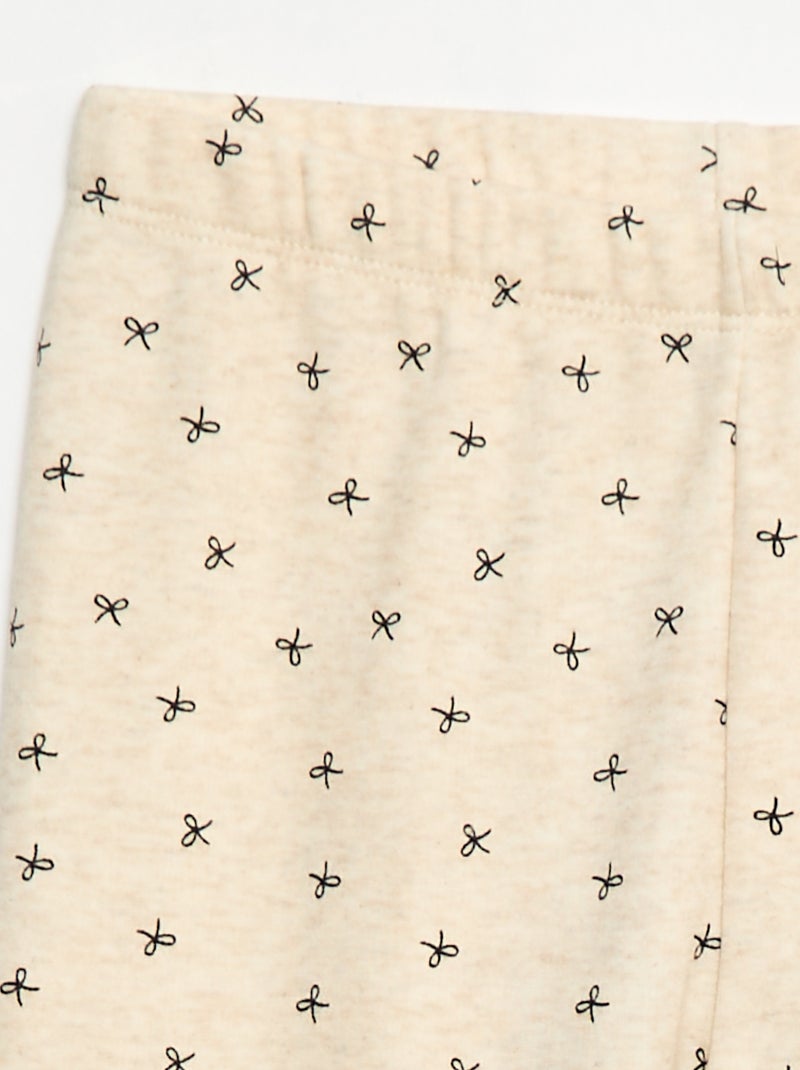 Leggings caldi stampati con interno in velluto Beige - Kiabi