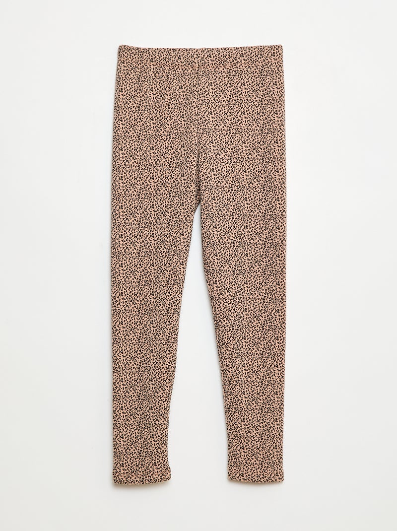 Leggings caldi stampati con interno in velluto Beige - Kiabi