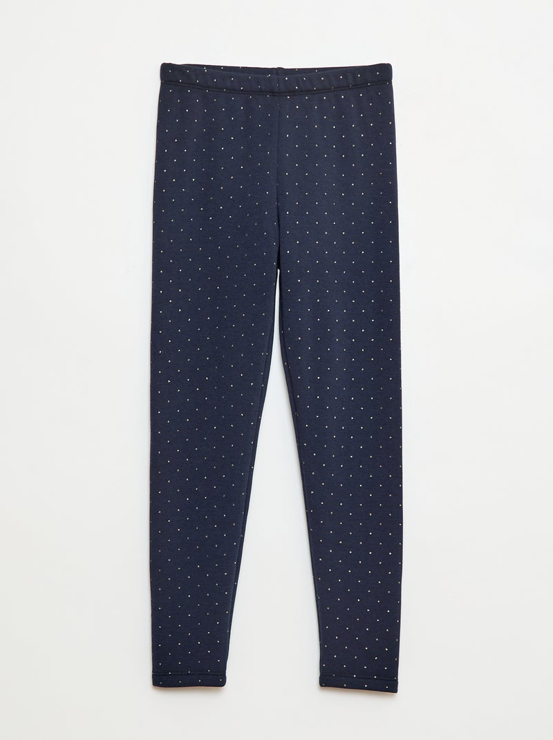 Leggings caldi stampati con interno in velluto Blu - Kiabi