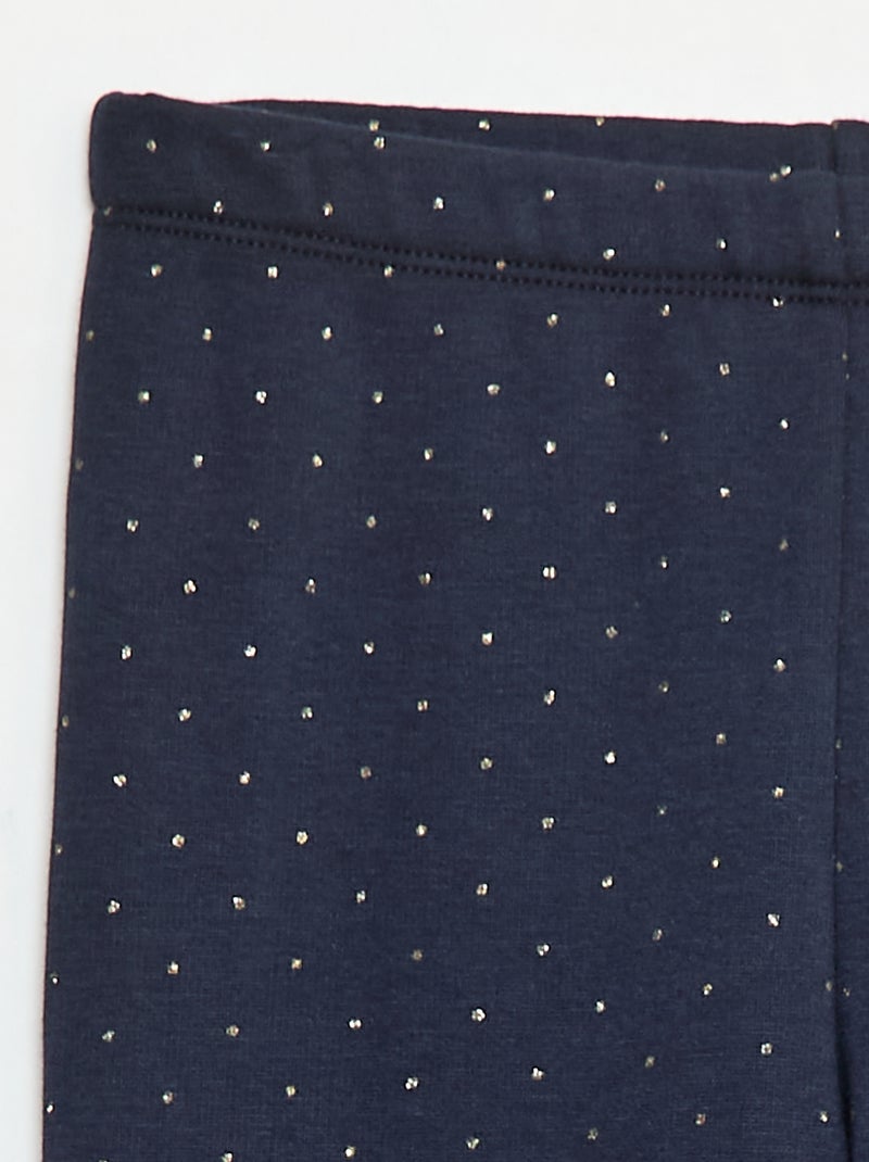 Leggings caldi stampati con interno in velluto Blu - Kiabi