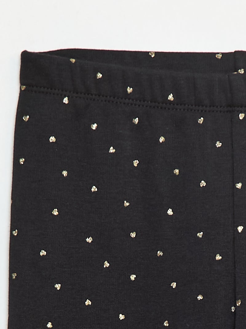 Leggings caldi stampati con interno in velluto Nero - Kiabi