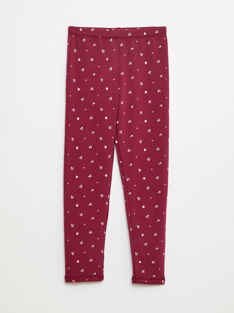 Leggings caldi stampati con interno in velluto Rosso - Kiabi