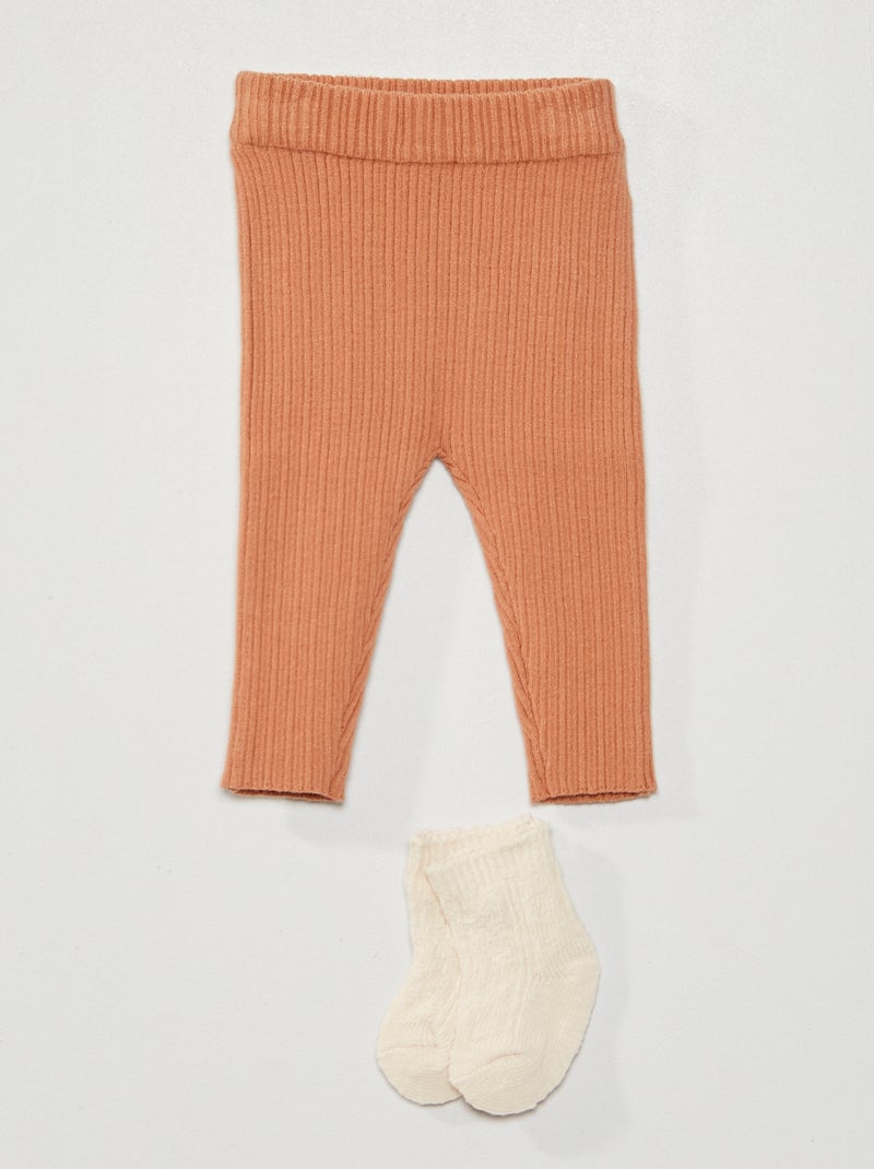 Leggings + calzini - 2 pezzi MARRONE - Kiabi