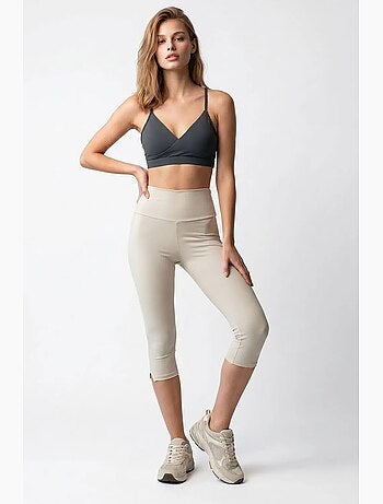 Leggings capri a vita alta con spacco mixray