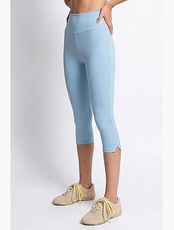 Leggings capri a vita alta con spacco mixray