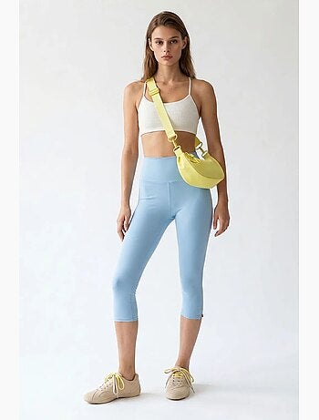 Leggings capri a vita alta con spacco mixray