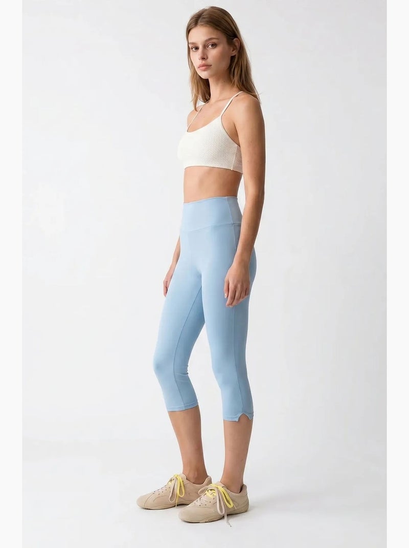 Leggings capri a vita alta con spacco mixray Blu cielo - Kiabi