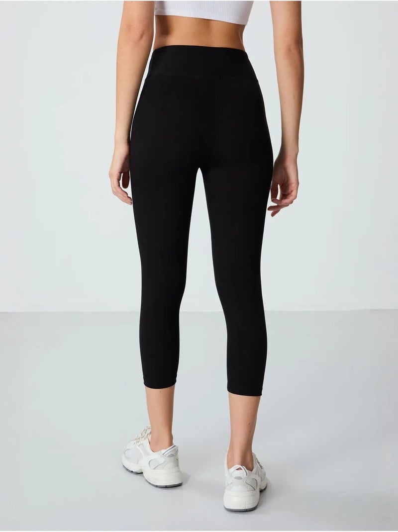 Leggings capri a vita alta tommy Nero - Kiabi