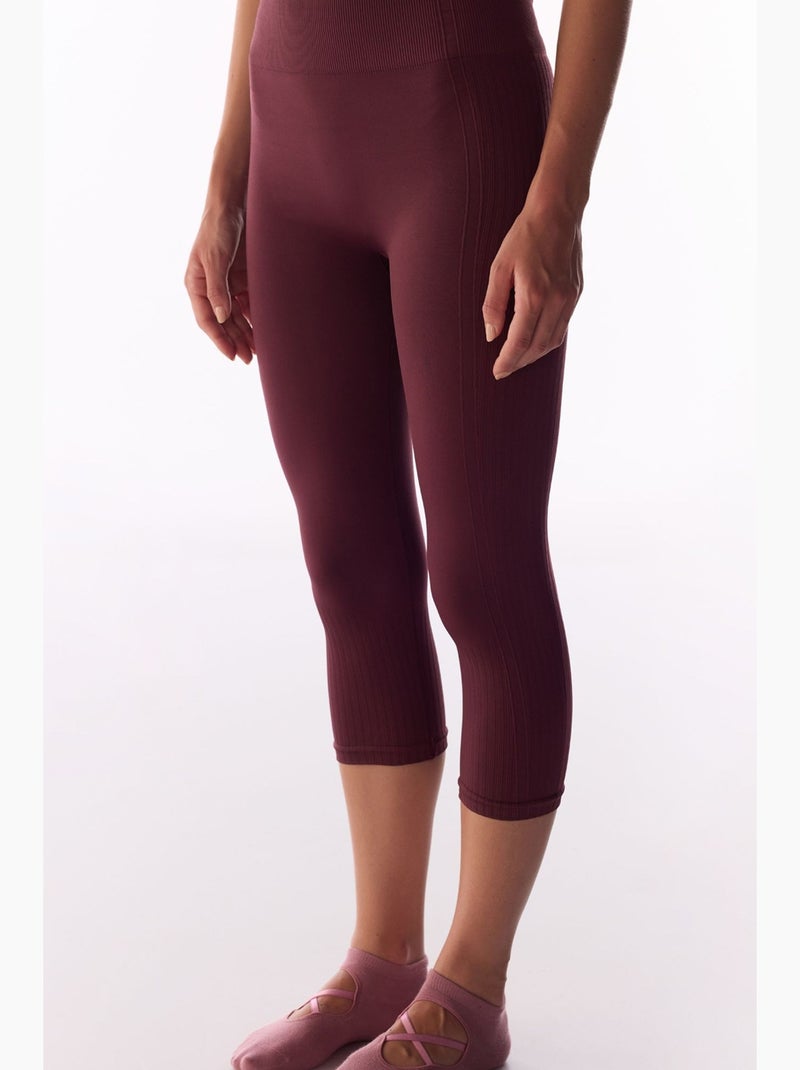 Leggings capri senza cuciture penti Rosso bordeaux - Kiabi