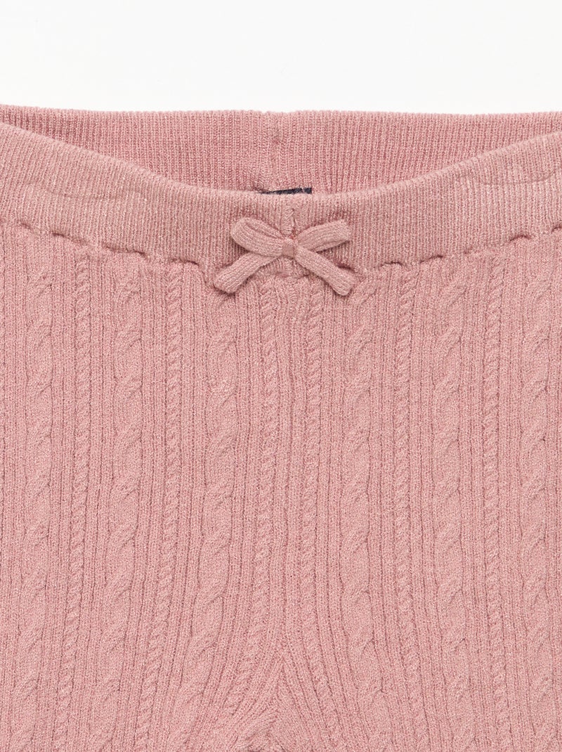 Leggings con fiocco e trecce Rosa - Kiabi