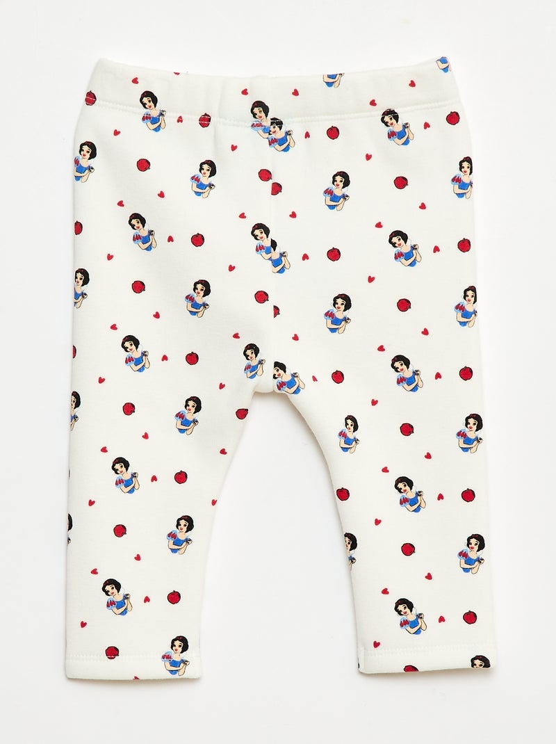 Leggings con motivo all-over 'Disney' in velluto Bianco - Kiabi