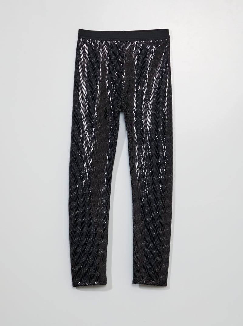 Leggings con paillettes nero - Kiabi