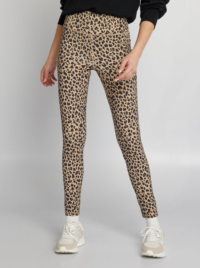Leggings con stampa leopardo MARRONE - Kiabi
