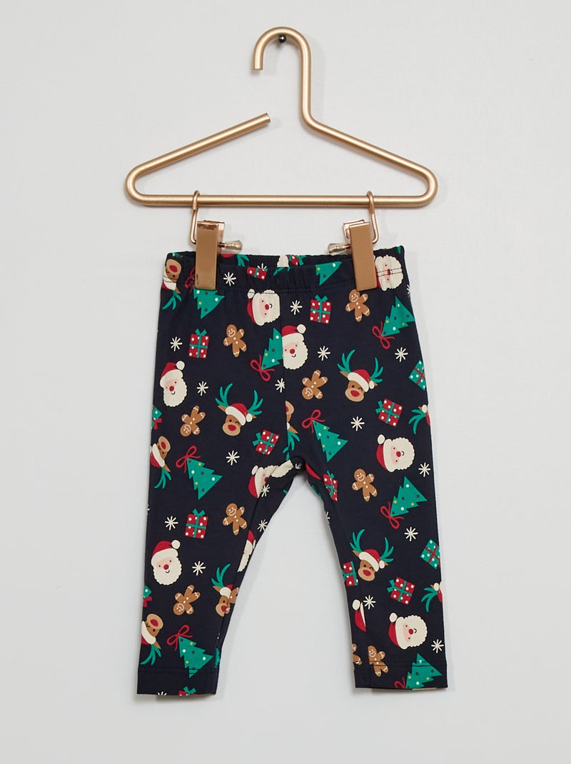 Leggings con stampa Natale blu marine - Kiabi