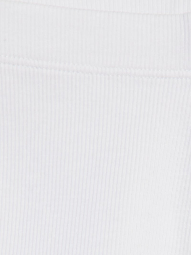 Leggings corti a coste bianco - Kiabi