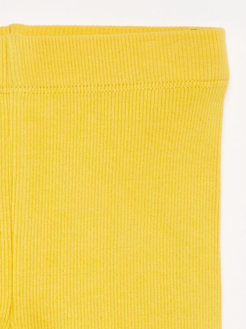 Leggings corti a coste GIALLO - Kiabi