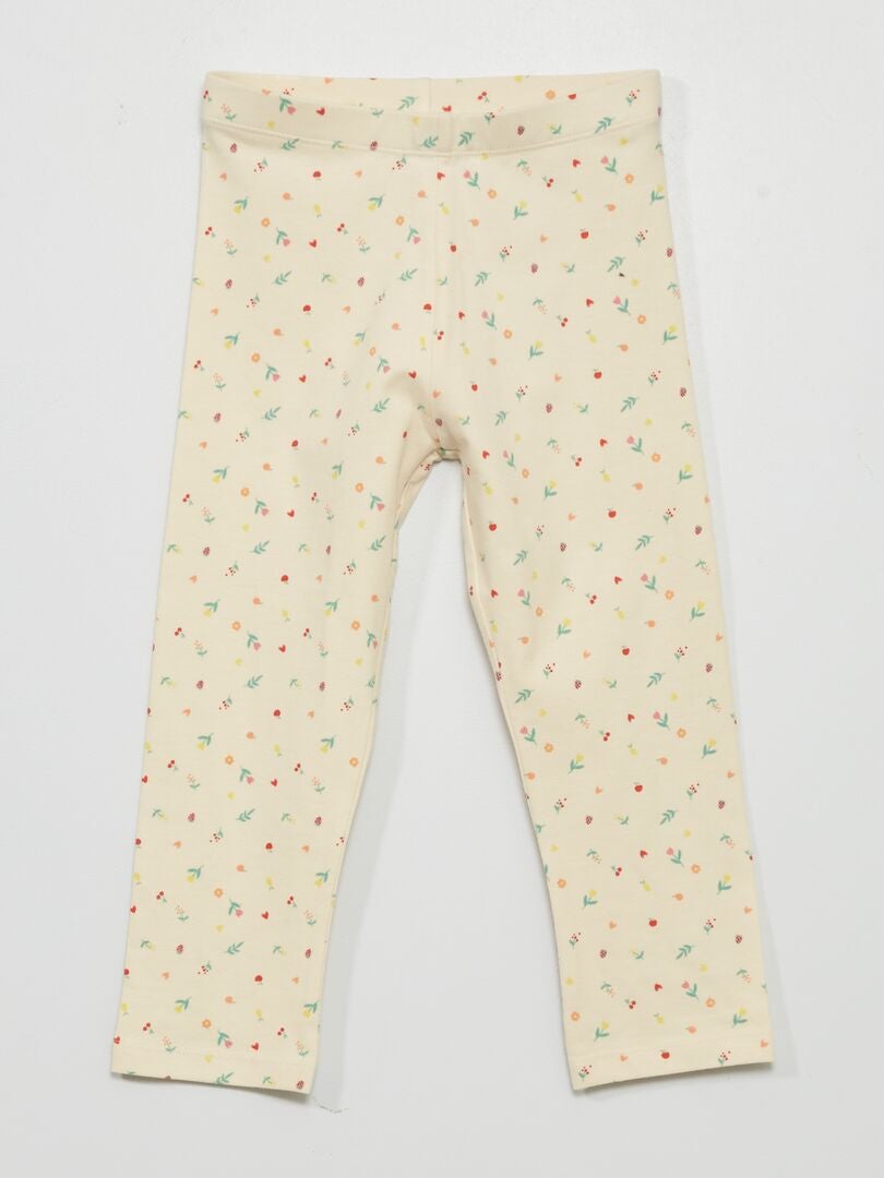 Leggings corti in jersey con motivi fantasia BEIGE - Kiabi