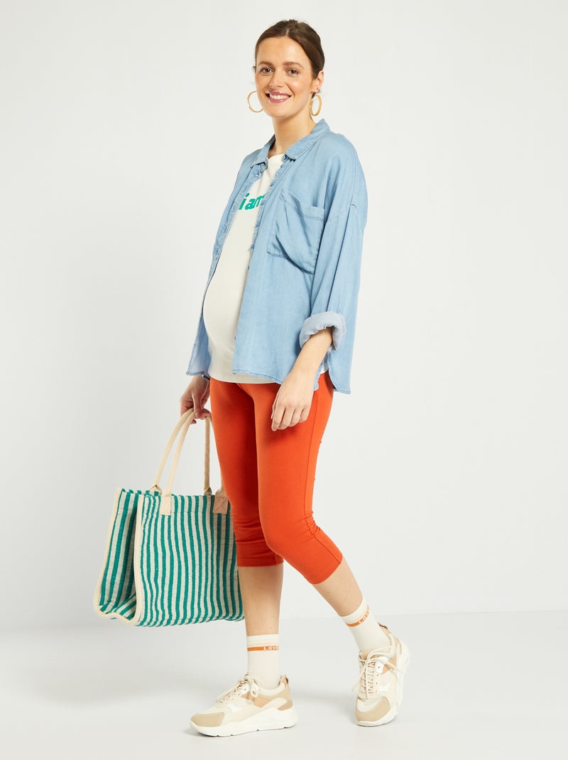 Leggings corti premaman arancio - Kiabi